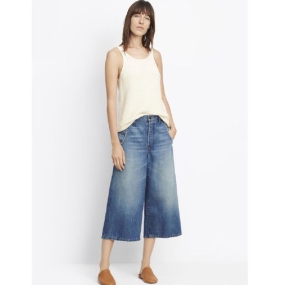 jean wide leg capris